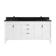 Avanity EMMA-VS73-WT-A - Avanity Emma 73 in. Vanity Combo in White with Black Granite Top