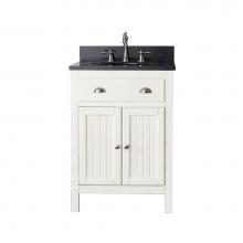 Avanity HAMILTON-VS24-FW-A - Avanity Hamilton 25 in. Vanity in French White finish with Black Granite Top