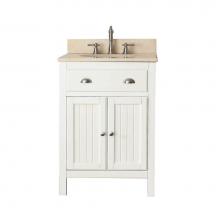 Avanity HAMILTON-VS24-FW-B - Avanity Hamilton 25 in. Vanity in French White finish with Galala Beige Marble Top