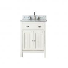 Avanity HAMILTON-VS24-FW-C - Avanity Hamilton 25 in. Vanity in French White finish with Carrara White Marble Top