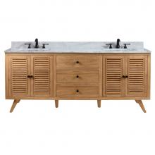 Avanity HARPER-VS73-NT - Avanity Harper 73 in. Vanity Combo in Natural Teak with Carrara White Marble Top