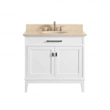 Avanity MADISON-VS36-WT-B - Avanity Madison 37 in. Vanity in White finish with Galala Beige Marble Top