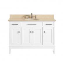 Avanity MADISON-VS48-WT-B - Avanity Madison 49 in. Vanity in White finish with Galala Beige Marble Top