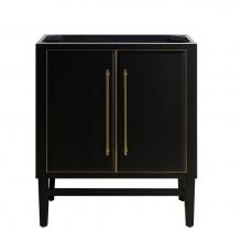 Avanity MASON-V30-BKG - Avanity Mason 30 in. Vanity Only in Black with Gold Trim