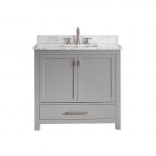 Avanity MODERO-VS36-CG-C - Avanity Modero 37 in. Vanity in Chilled Gray finish with Carrara White Marble Top