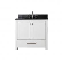 Avanity MODERO-VS36-WT-A - Avanity Modero 37 in. Vanity in White finish with Black Granite Top