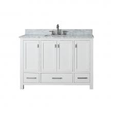 Avanity MODERO-VS48-WT-C - Avanity Modero 49 in. Vanity in White finish with Carrara White Marble Top