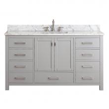 Avanity MODERO-VS60-CG-A-C - Avanity Modero 61 in. Single Vanity in Chilled Gray finish with Carrara White Marble Top