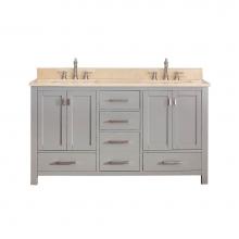 Avanity MODERO-VS60-CG-B - Avanity Modero 61 in. Double Vanity in Chilled Gray finish with Galala Beige Marble Top