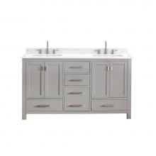 Avanity MODERO-VS60-CG-E - Avanity Modero 61 in. Double Vanity in Chilled Gray finish with Cala White Engineered Stone Top