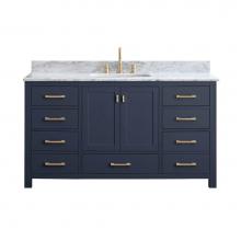 Avanity MODERO-VS60-NB-A-E - Avanity Modero 61 in. Single Vanity in Navy Blue with Cala White Engineered Stone Top