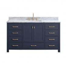 Avanity MODERO-VS60-NB-A-E - Avanity Modero 61 in. Single Vanity in Navy Blue with Cala White Engineered Stone Top