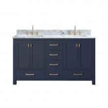 Avanity MODERO-VS60-NB-C - Avanity Modero 61 in. Double Vanity in Navy Blue with Carrara White Marble Top