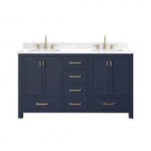 Avanity MODERO-VS60-NB-E - Avanity Modero 61 in. Double Vanity in Navy Blue with Cala White Engineered Stone Top