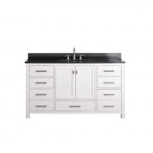 Avanity MODERO-VS60-WT-A-A - Avanity Modero 61 in. Single Vanity in White finish with Black Granite Top