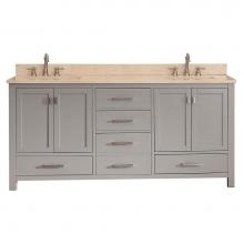 Avanity MODERO-VS72-CG-B - Avanity Modero 73 in. Double Vanity in Chilled Gray finish with Galala Beige Marble Top