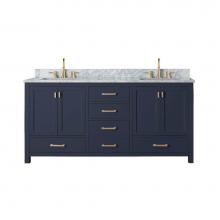 Avanity MODERO-VS72-NB-C - Avanity Modero 73 in. Double Vanity in Navy Blue with Carrara White Marble Top