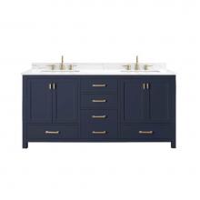 Avanity MODERO-VS72-NB-E - Avanity Modero 73 in. Double Vanity in Navy Blue with Cala White Engineered Stone Top