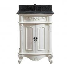 Avanity PROVENCE-VS25-AW - Avanity Provence 25 in. Vanity in Antique White finish with Impala Black Granite Top