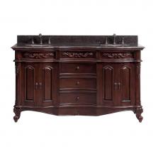 Avanity PROVENCE-VS60-AC - Avanity Provence 61 in. Double Vanity in Antique Cherry finish with Imperial Brown Granite Top