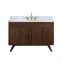 Avanity TAYLOR-VS49-BT - Avanity Taylor 49 in. Vanity Combo in Brown Teak with Carrara White Marble Top