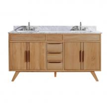 Avanity TAYLOR-VS61-NT - Avanity Taylor 61 in. Vanity Combo in Natural Teak with Carrara White Marble Top