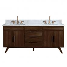 Avanity TAYLOR-VS73-BT - Avanity Taylor 73 in. Vanity Combo in Brown Teak with Carrara White Marble Top