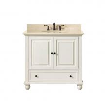 Avanity THOMPSON-VS36-FW-B - Avanity Thompson 37 in. Vanity in French White finish with Galala Beige Marble Top