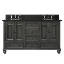 Avanity THOMPSON-VS60-CL-A - Avanity Thompson 61 in. Double Vanity in Charcoal Glaze finish with Black Granite Top