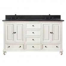 Avanity THOMPSON-VS60-FW-A - Avanity Thompson 61 in. Double Vanity in French White finish with Black Granite Top