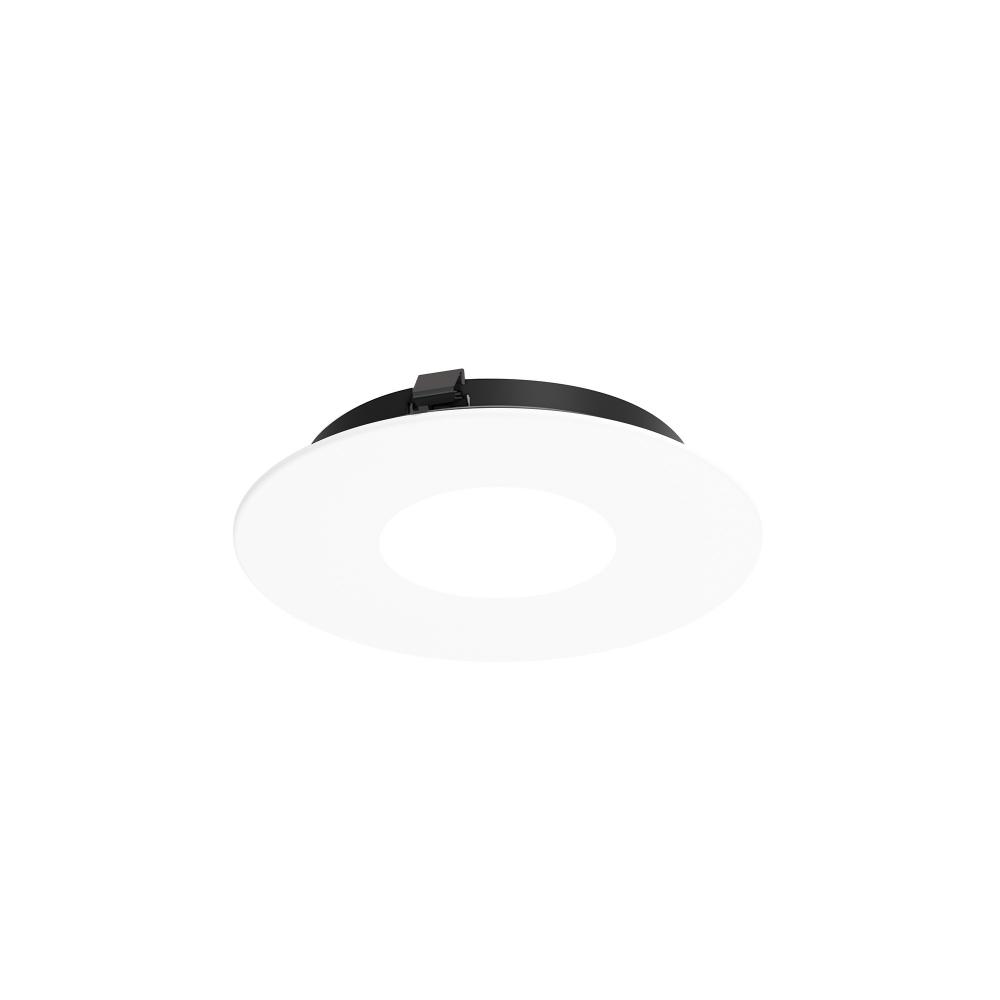 3&#34; Apollo Round Flanged Pinhole Trim with Clear Lens, Matte Powder White Finish