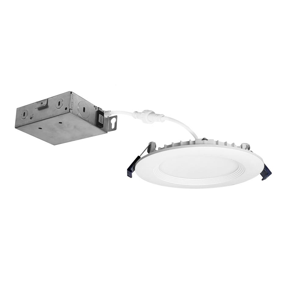 4&#34; Contractor Series Can-less LED Wafer Downlight with Regressed Baffle, Selectable CCT, Matte