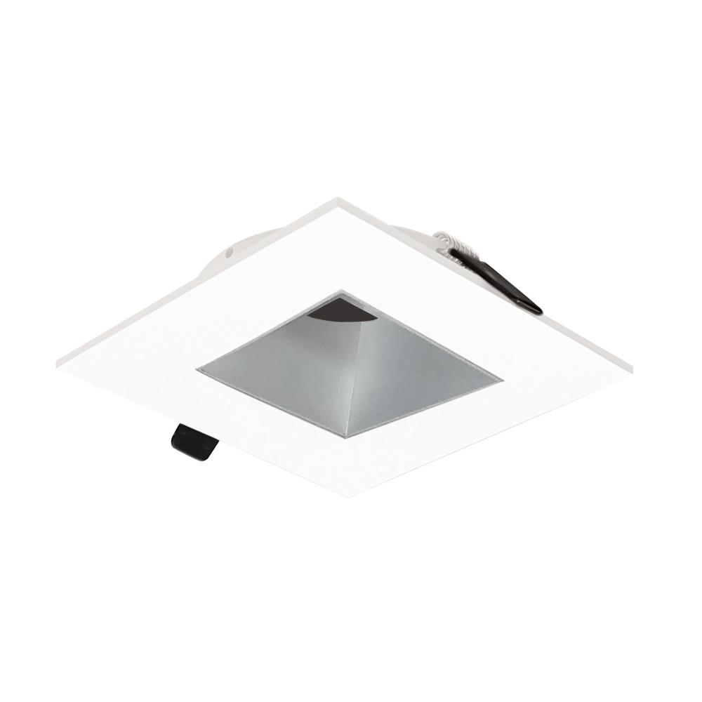 4&#34; Iolite Can-less Square Downlight Trim, Haze Reflector / White Flange