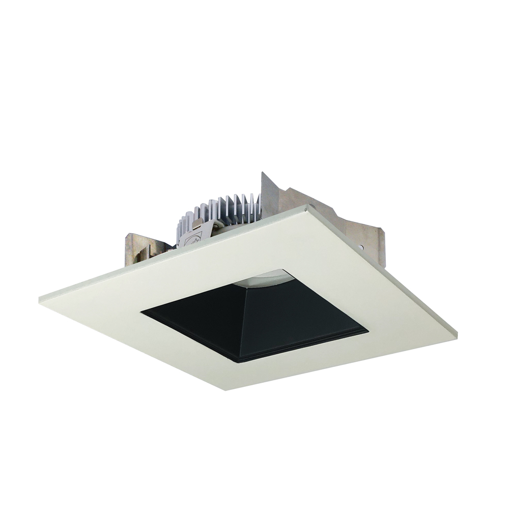 4&#34; Cobalt Shallow High Lumen LED Trim, Square/Square Regress, 1250lm, 4000K, Black/White