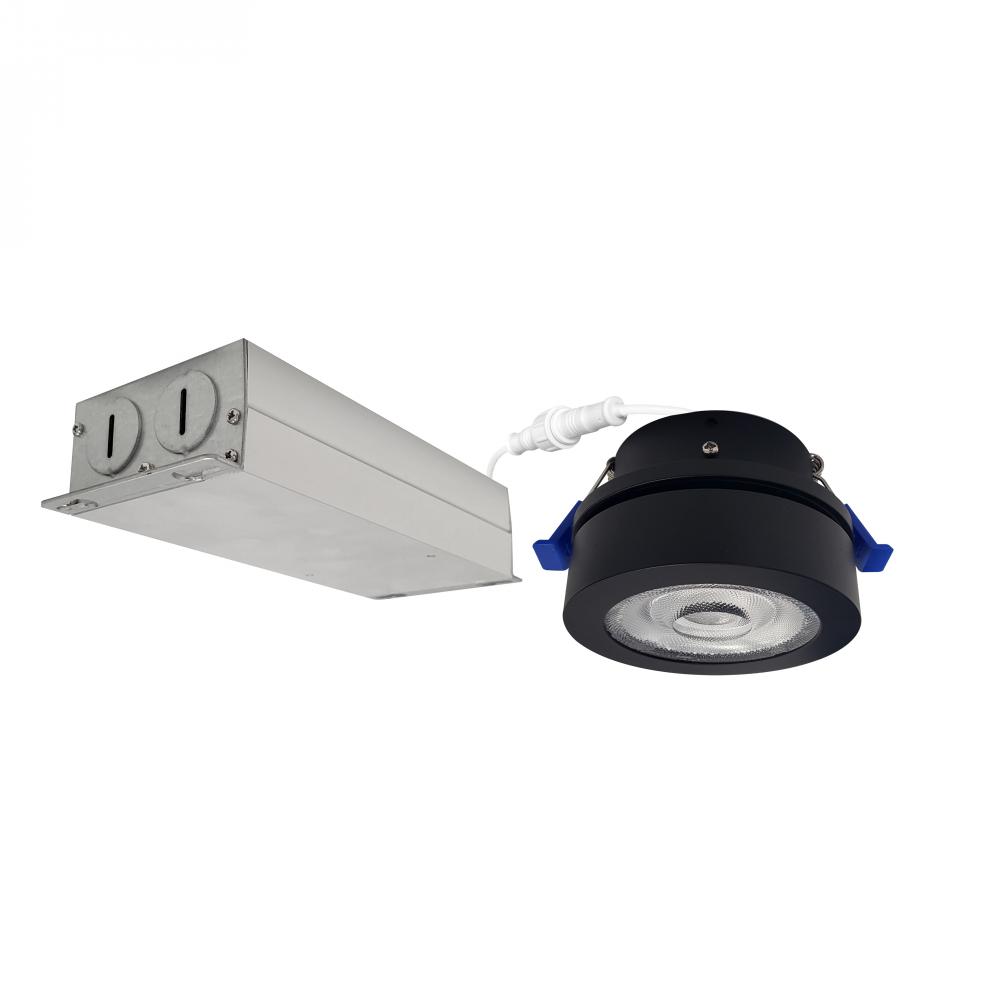 4&#34; M-Wave Can-less Adjustable LED Downlight, 3000K, Black finish