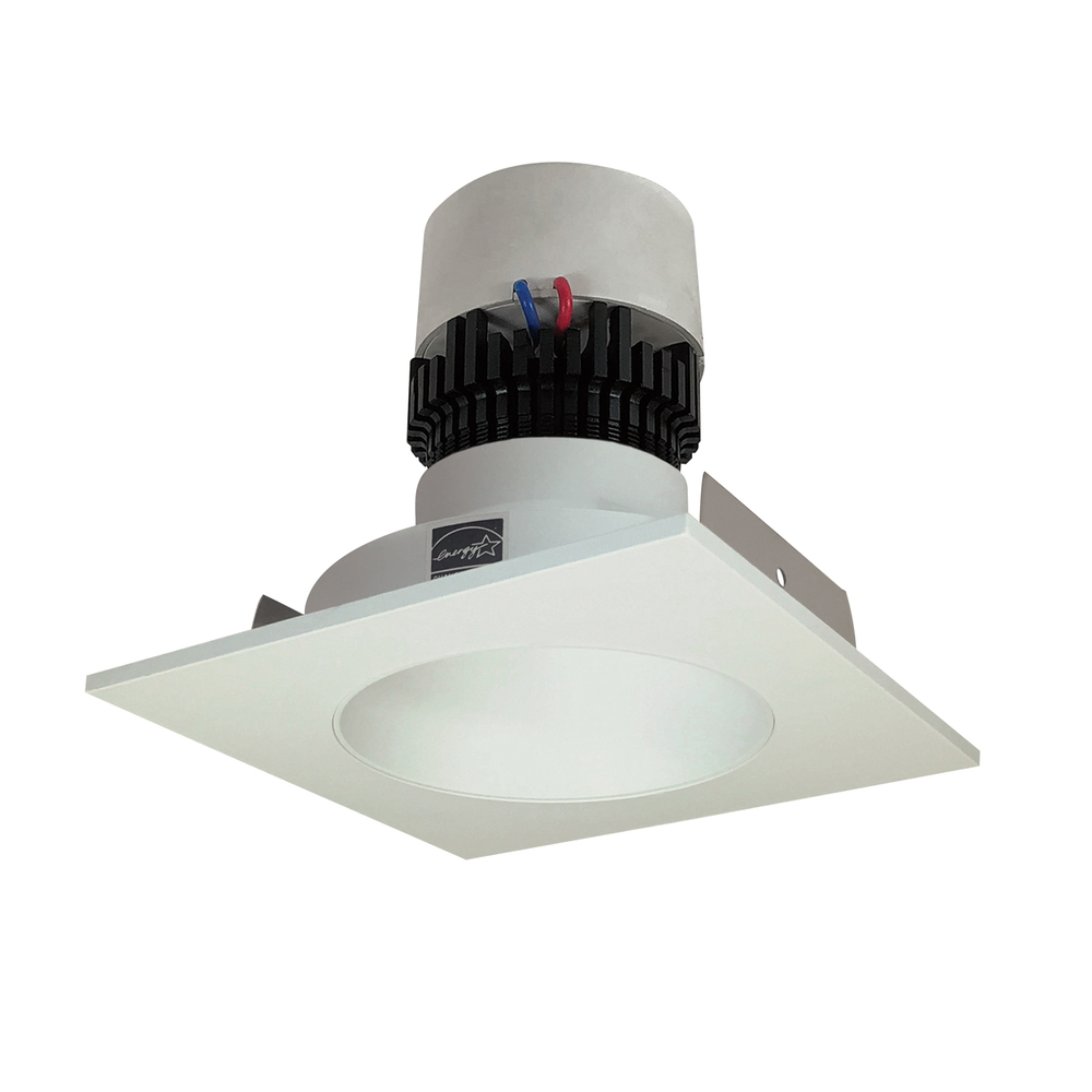 4&#34; Pearl LED Square Retrofit Reflector with Round Aperture, 1000lm / 12W, 3000K, White Reflector