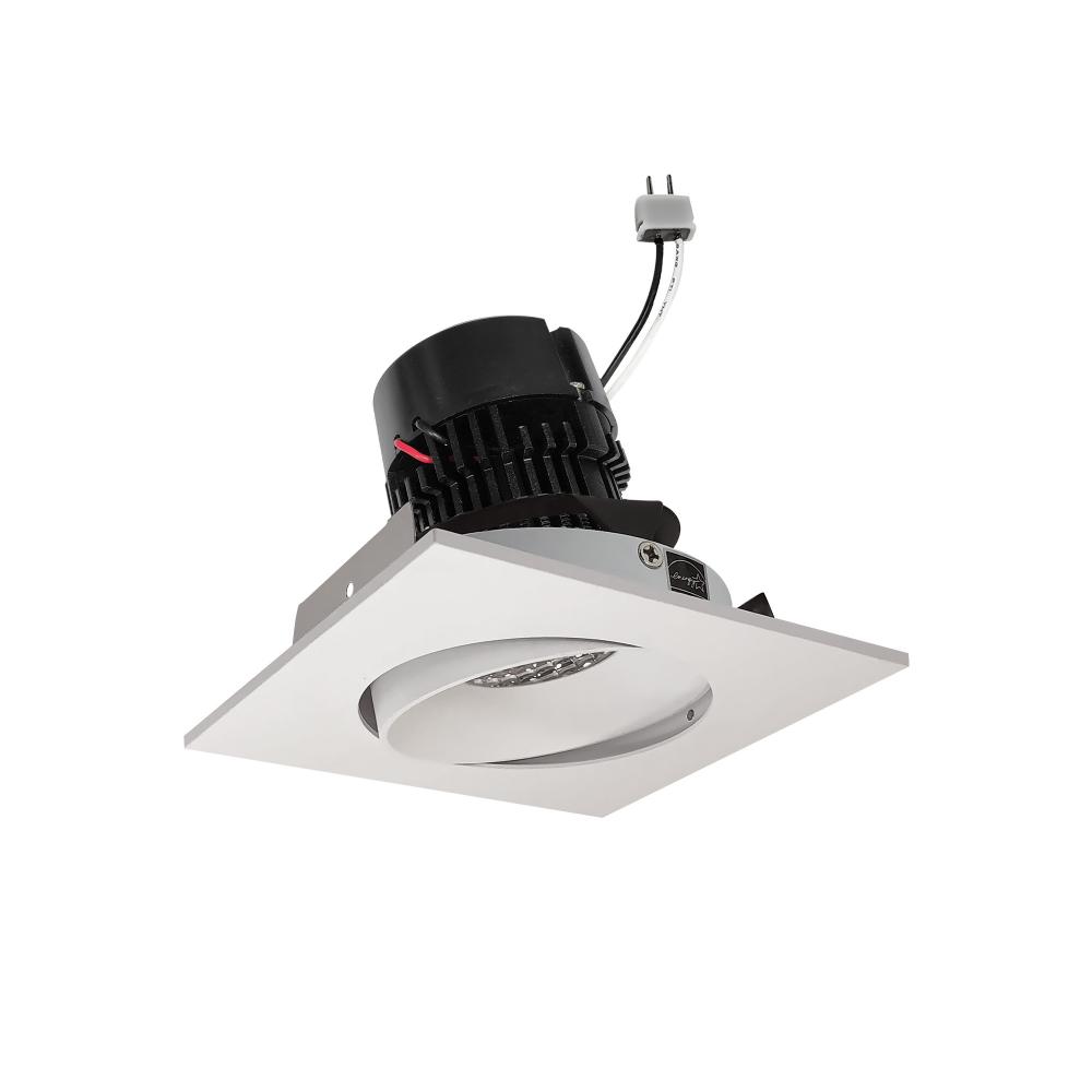 4&#34; Pearl Low Voltage LED Square Adjustable Cone Retrofit, 1200lm / 11W, 3000K, White Reflector /