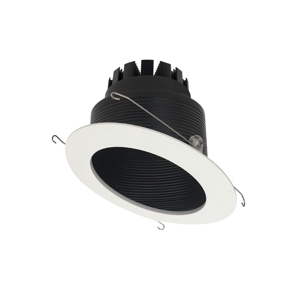 6&#34; Marquise III Round Slope Baffle, 900lm, 4000K, Flood Optic, Black Baffle/White Flange