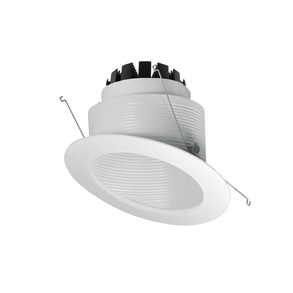 6&#34; Marquise III Round Slope Baffle, 1200lm, 4000K, Flood Optic, White Baffle/White Flange