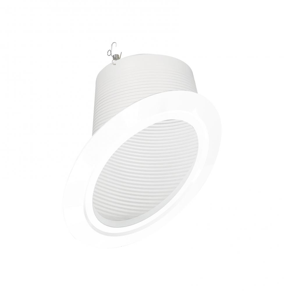 6&#34; Super Sloped Baffle Trim, White Baffle / White Flange