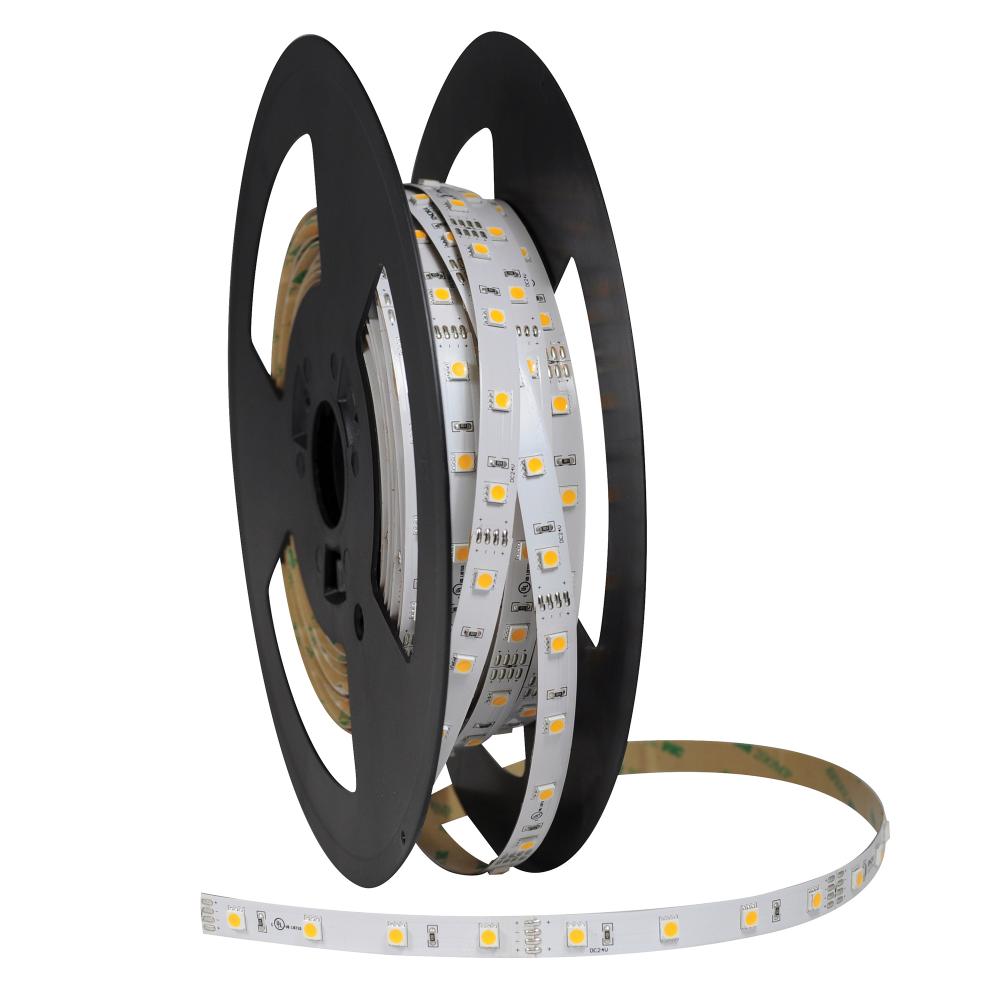 High Output 16&#39; 24V Continuous LED Tape Light, 310lm / 4.3W per foot, 2700K, 90+ CRI