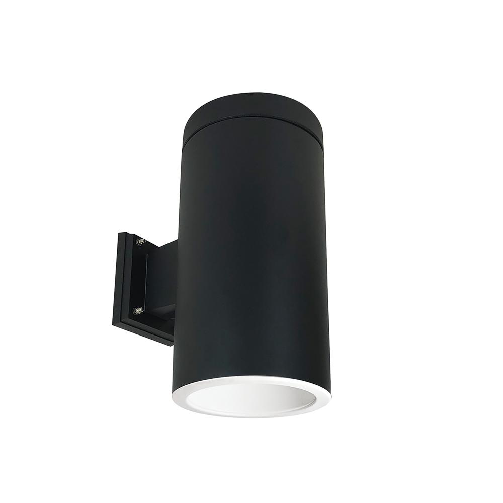 6&#34; Cylinder, Black, Wall Mount, Incandescent, Refl., White