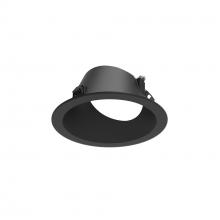 Nora NAPF-3RWWB/CL - 3" Apollo Round Flanged Wall Wash Trim with Clear Lens, Black Finish
