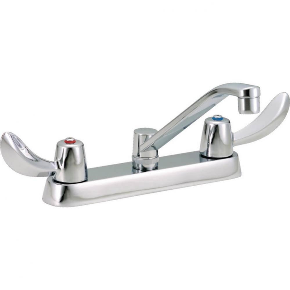 Commercial 26C3: Two Handle 8&apos;&apos; Cast Deck Mount Faucet