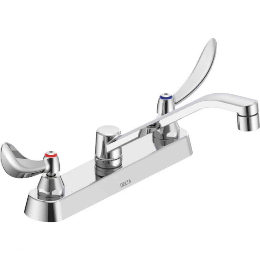 Commercial 26C3: Two Handle 8&apos;&apos; Cast Deck Mount Faucet