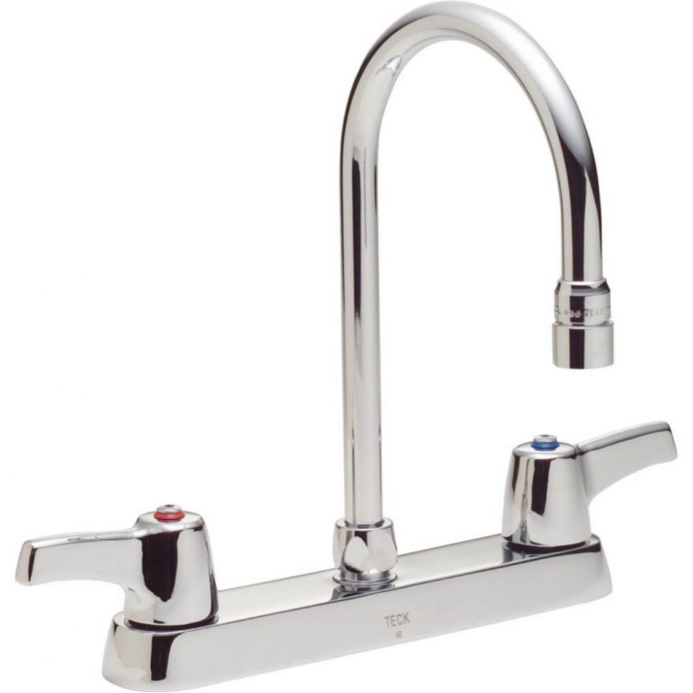 Commercial 26C3: Two Handle 8&apos;&apos; Cast Deck Mount Faucet