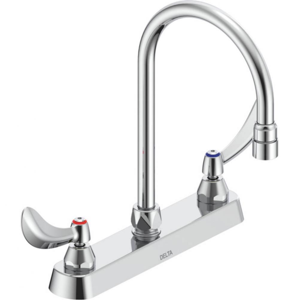 Commercial 26C3: Two Handle 8&apos;&apos; Cast Deck Mount Faucet