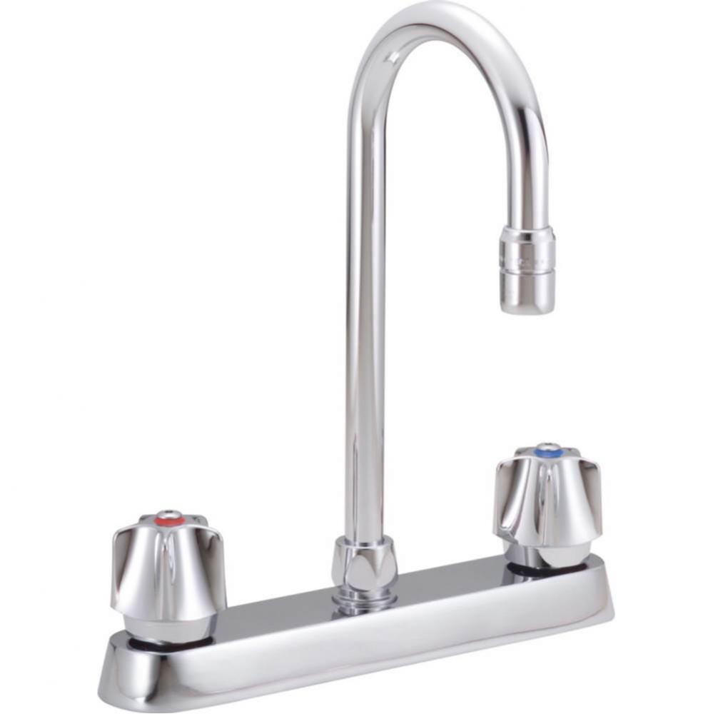 Commercial 26C3: Two Handle 8&apos;&apos; Cast Deck Mount Faucet