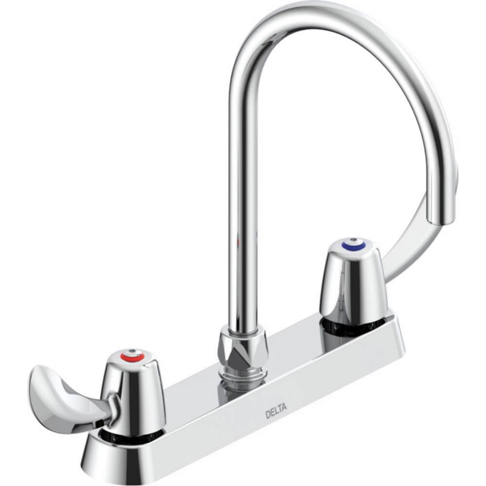 Commercial 26C3: Two Handle 8&apos;&apos; Cast Deck Mount Faucet