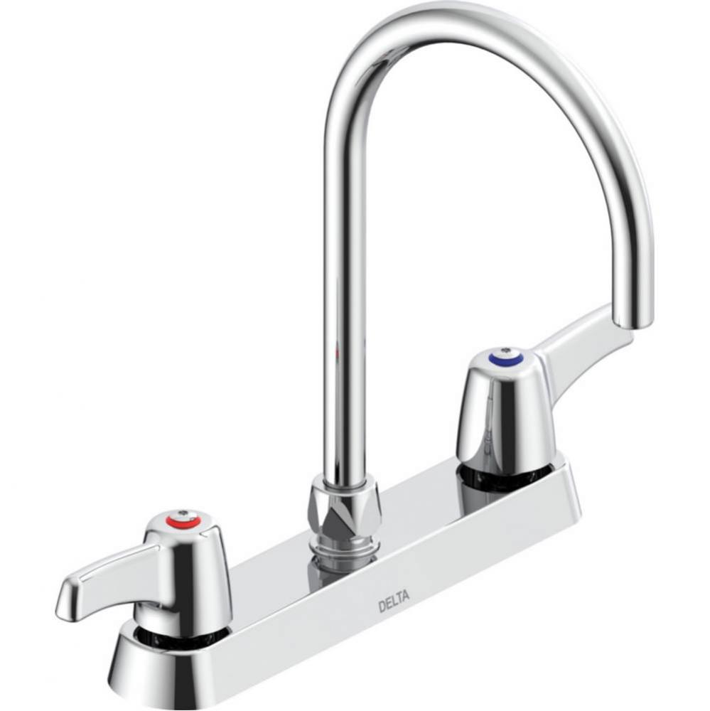 Commercial 26C3: Two Handle 8&apos;&apos; Cast Deck Mount Faucet